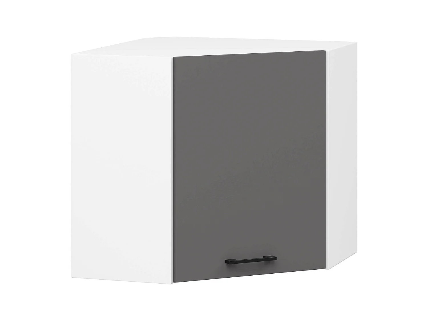 Armoires de cuisine AKORD d'angle haute W60 OLIWIA Blanc 60 cm 1 porte façade Gris Graphite 2 étagères 60x30x58 cm