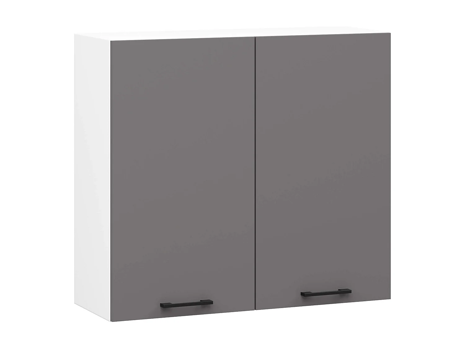 Keukenkast modulaire OLIWIA W80 H720 met 2 Deuren / Hangkast / Bovenkast / AKORD Furniture Factory / Wit - Grafietgrijs / 80 x 72 x 30 cm