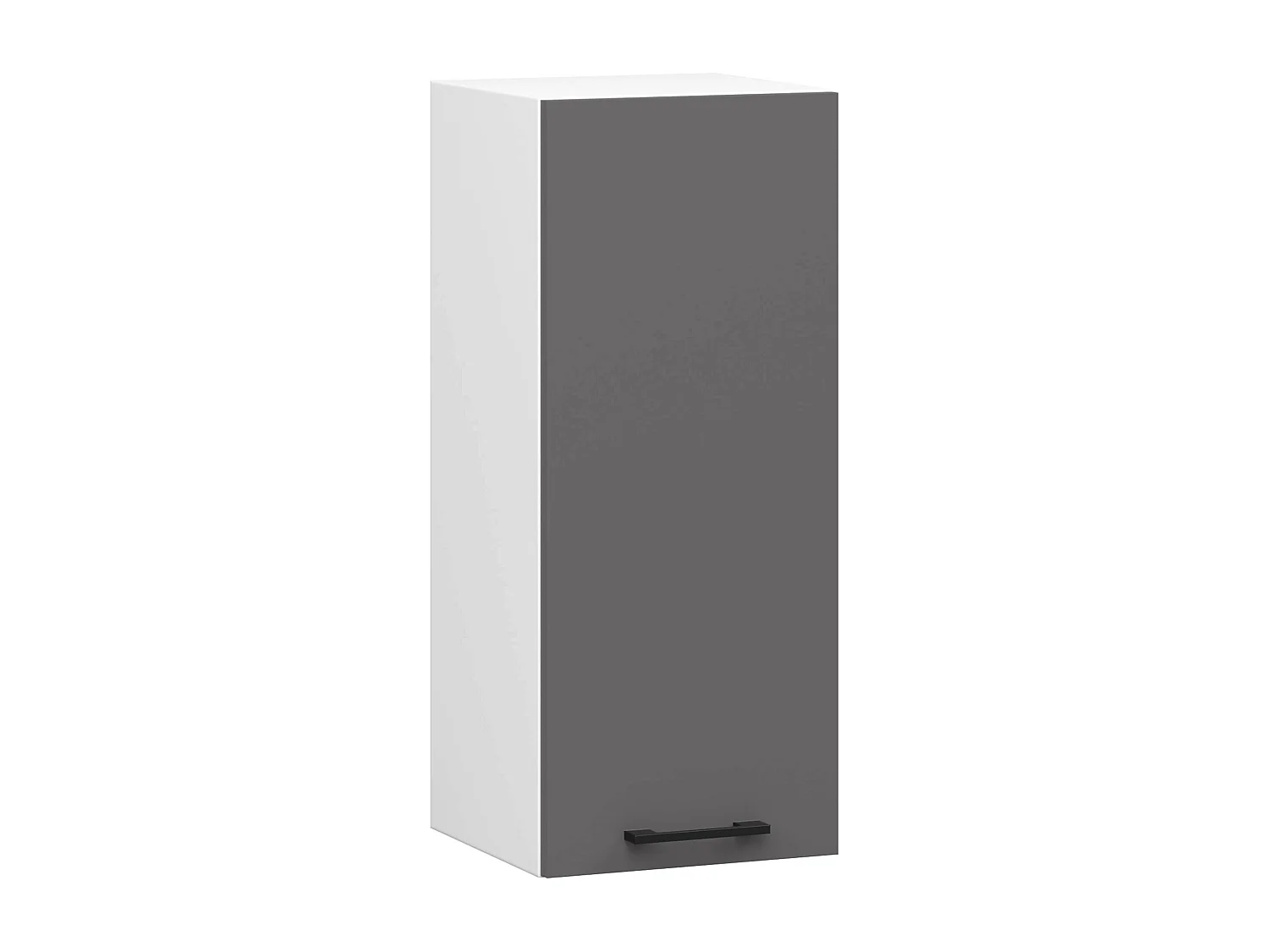 Oliwia Hangkast 1-Deurs Mat Wit/Grijs 30x72x30 cm - Stijlvolle Modulair Keukenkast voor Zelfmontage met ABS Randafwerking