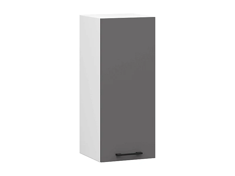 Armoires de cuisine haute AKORD W30 OLIWIA H720 Blanc 30 cm 1 porte façade Gris Graphite 2 étagères 30x30x72 cm