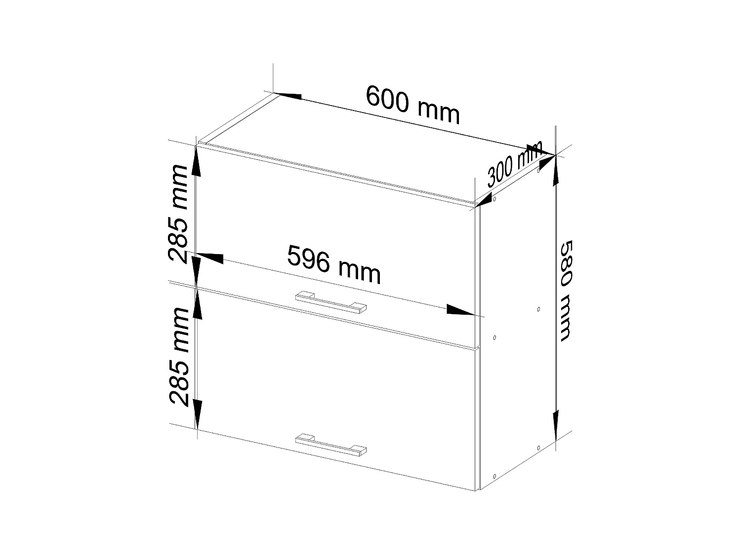 Hängeschrank Küchenschrank AKORD OLIWIA G2 modular W60 Weiß 60 cm 2 Türen 2 Ebenen Front Graphitegrau B60 x H58 x T30 cm