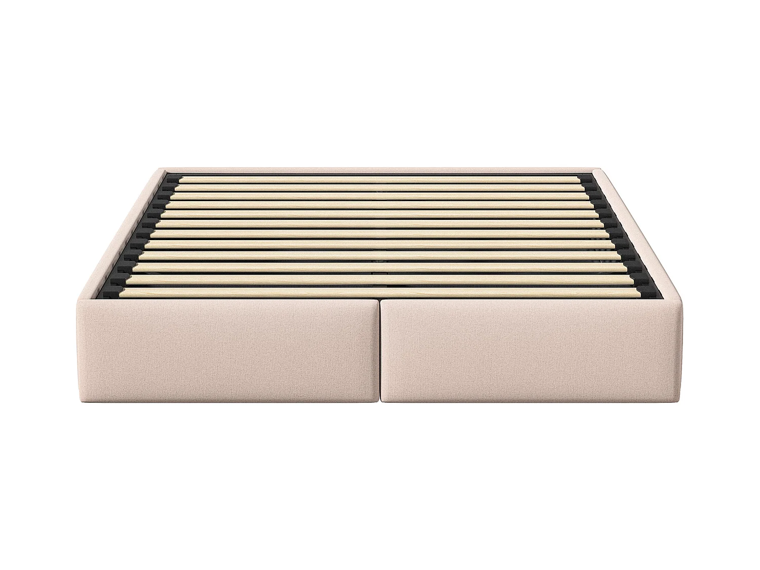 Lit coffre double 160 x 200 cm à levier hydraulique, avec coffre de lit et tiroirs, beige