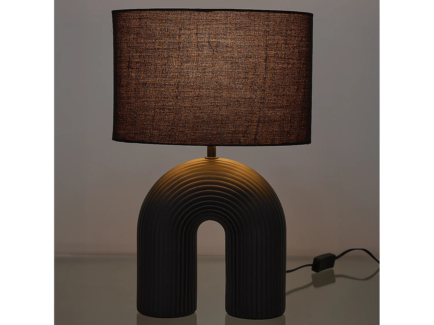 Lampe Archi Ceramique Noir Noir