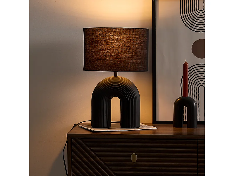 Lampe Archi Ceramique Noir Noir