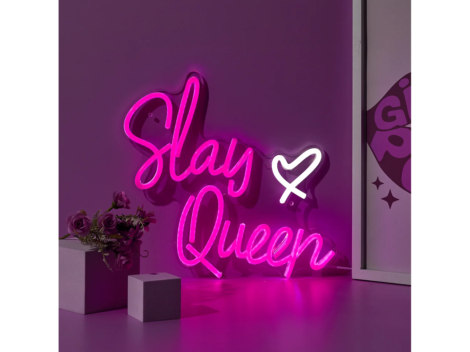 Lampe Led Effet Neon Usb Rose