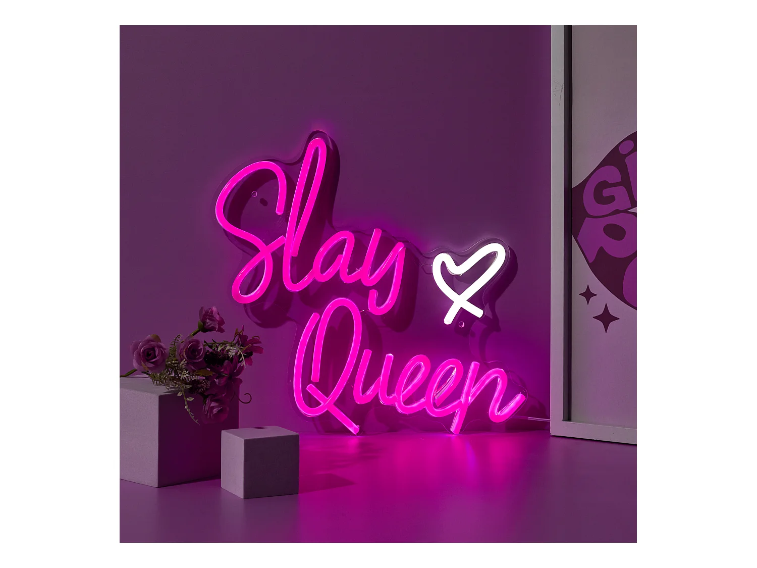 Lampe Led Effet Neon Usb Rose
