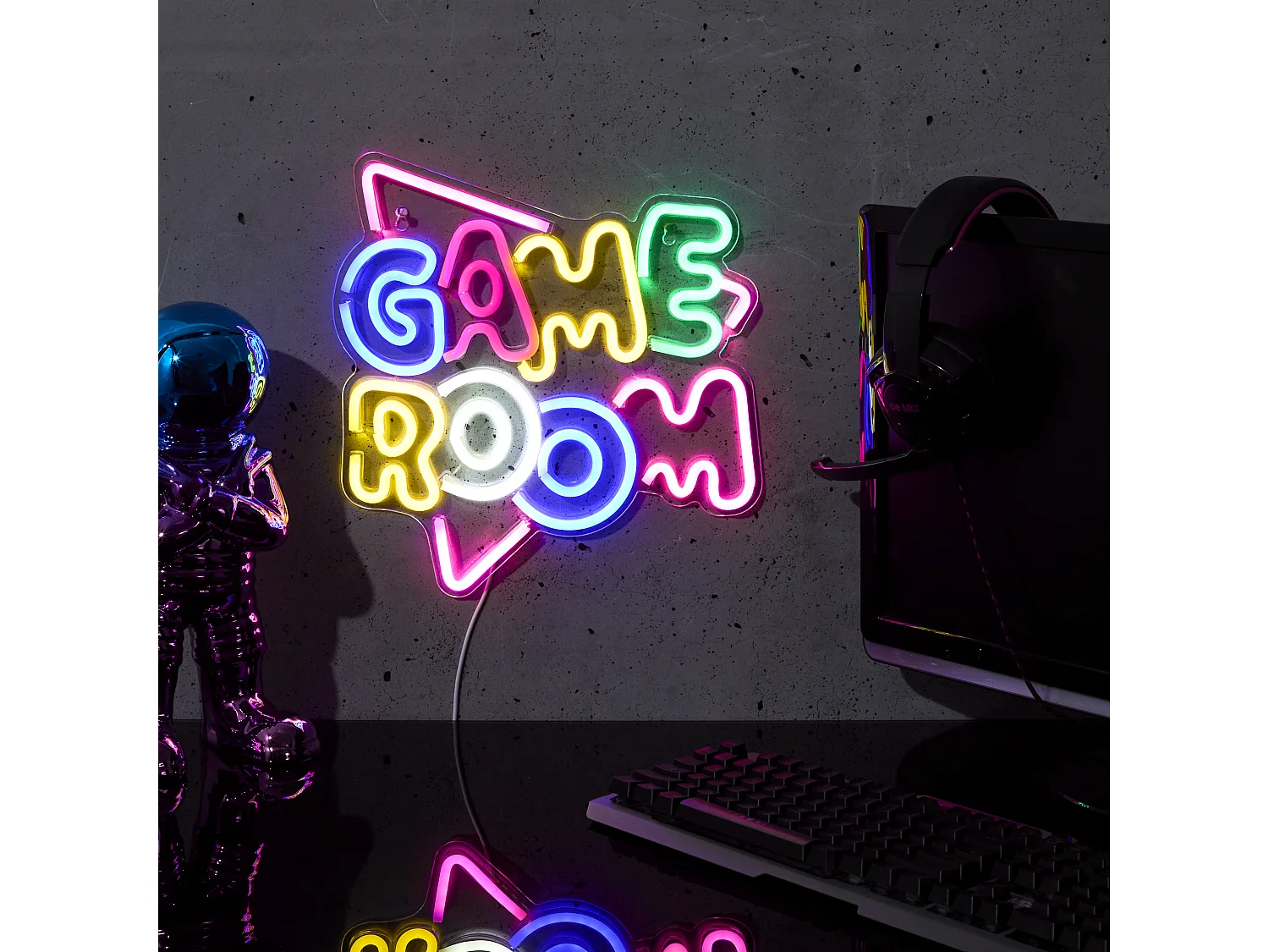 Lampe Led Effet Neon Game Room Multicolore