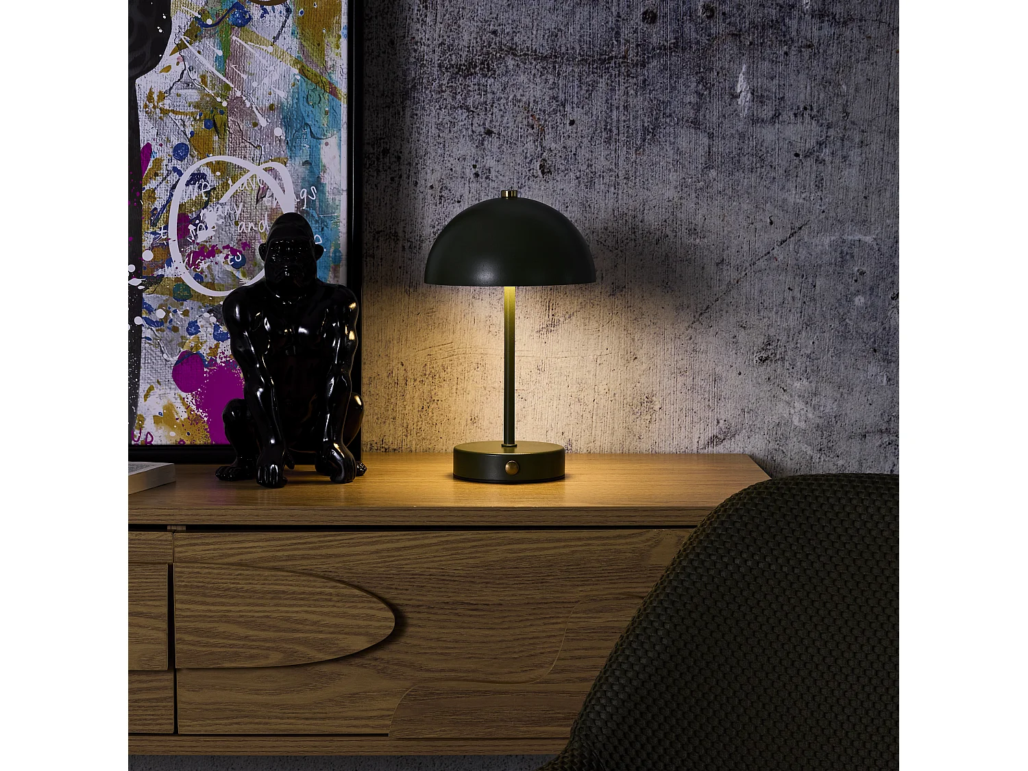 Lampe De Table Lucia Metal Vert H26cm Vert