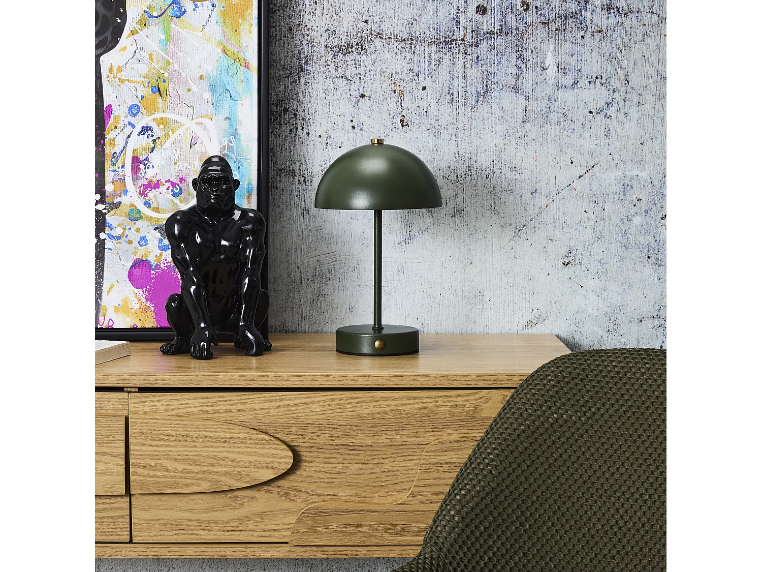 Lampe De Table Lucia Metal Vert H26cm Vert