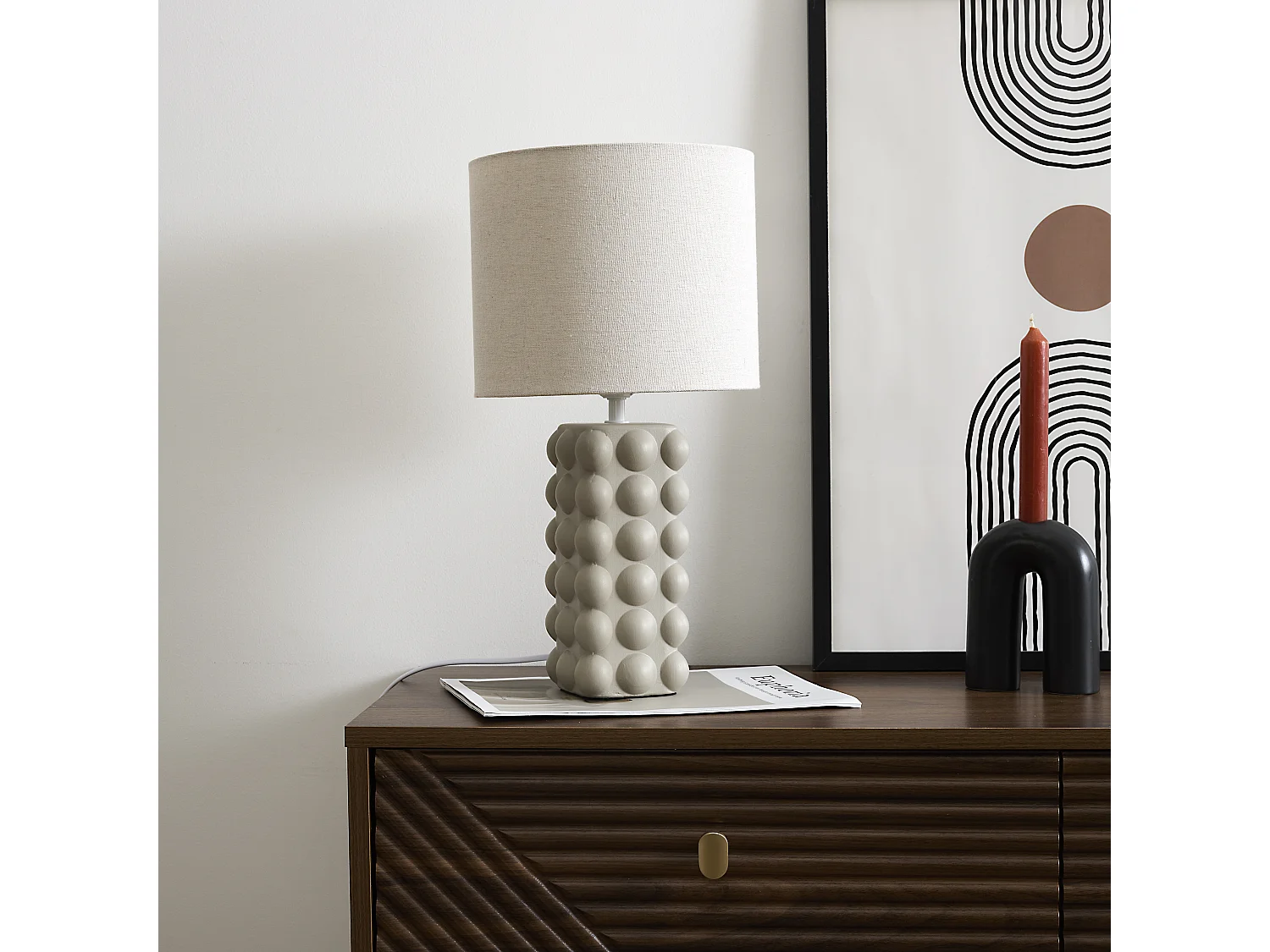 Lampe Ceramique Taupe Vert