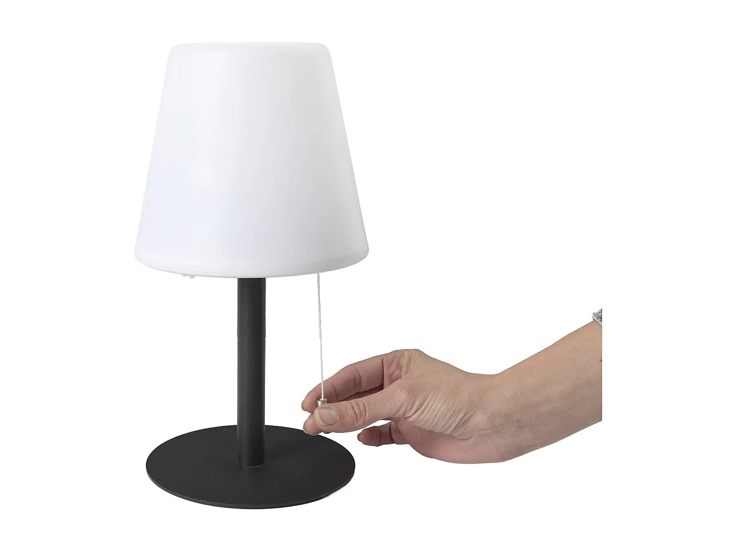 Lampe De Table Rechargeable Ip44 Gris H30cm Gris