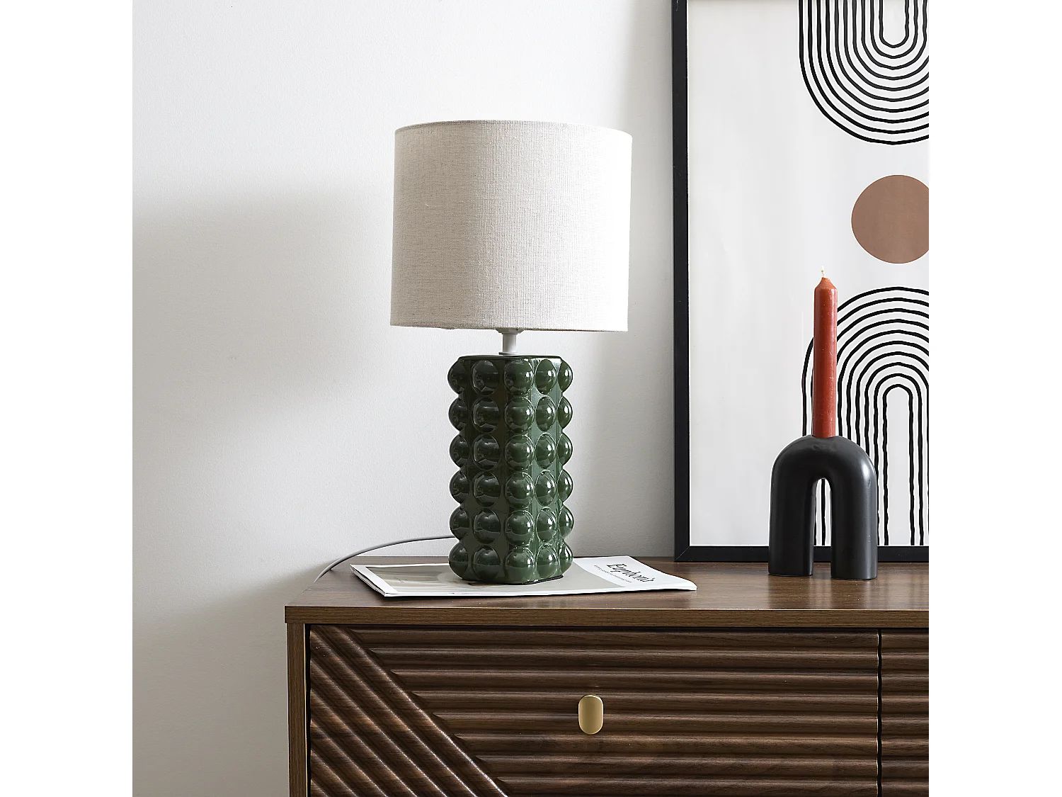 Lampe Ceramique Vert Foret Vert