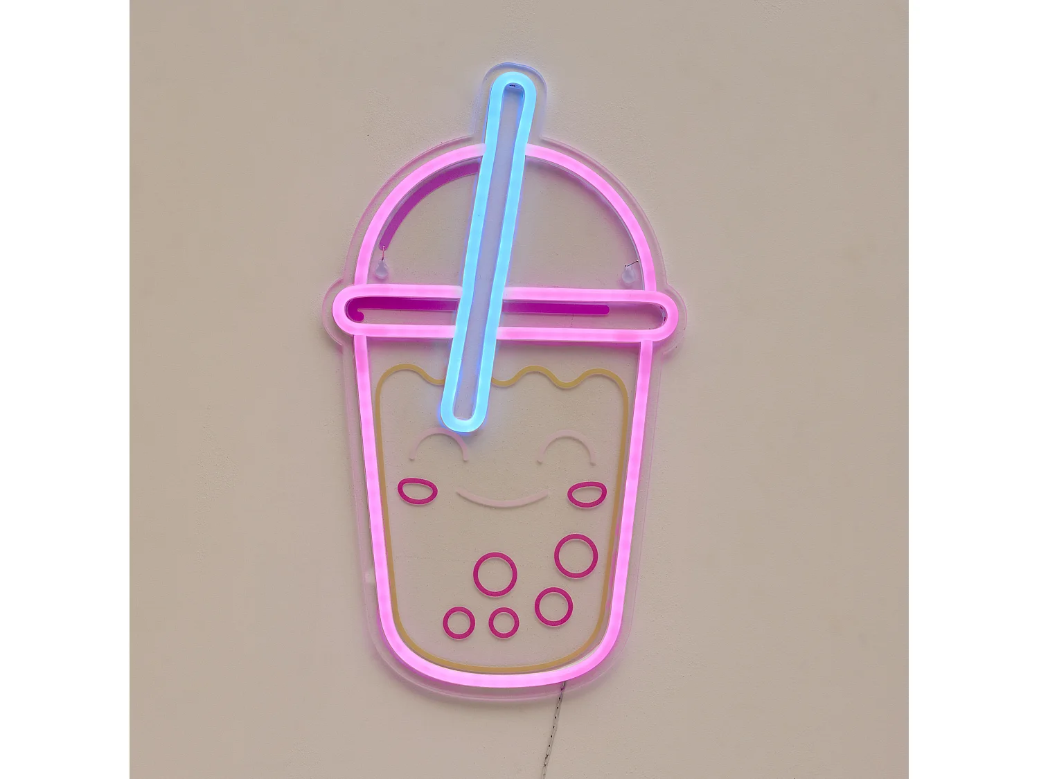 Lampe Kawai Bubble Tea Effet Neon Multicolore