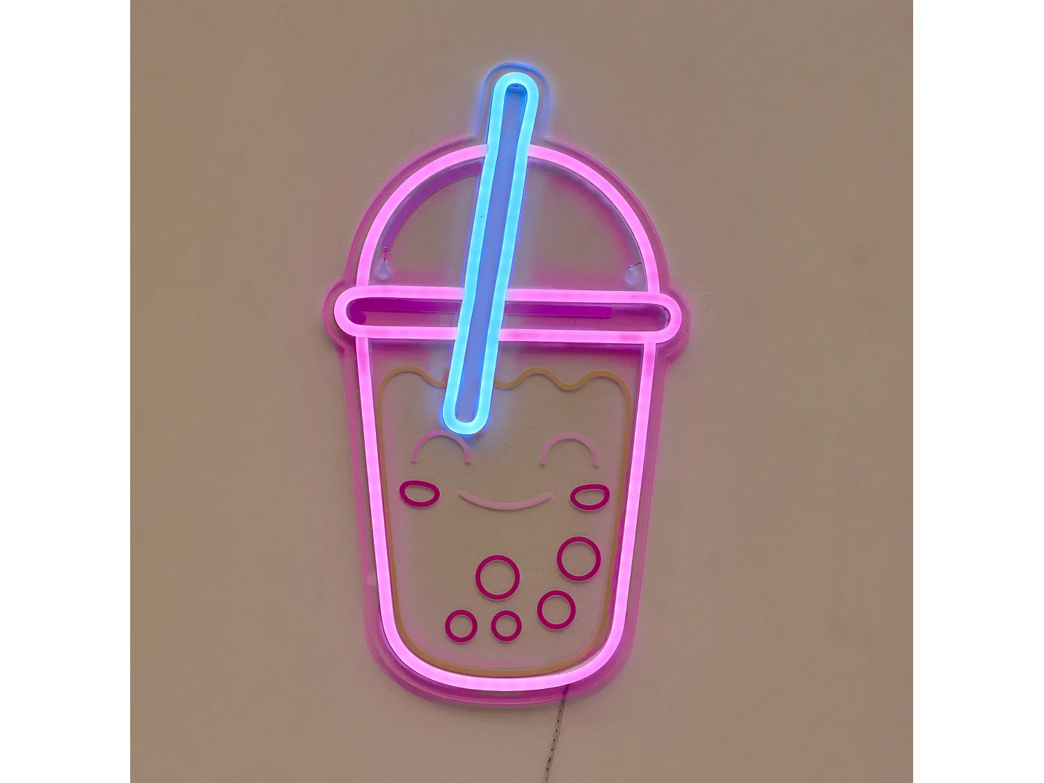 Lampe Kawai Bubble Tea Effet Neon Multicolore