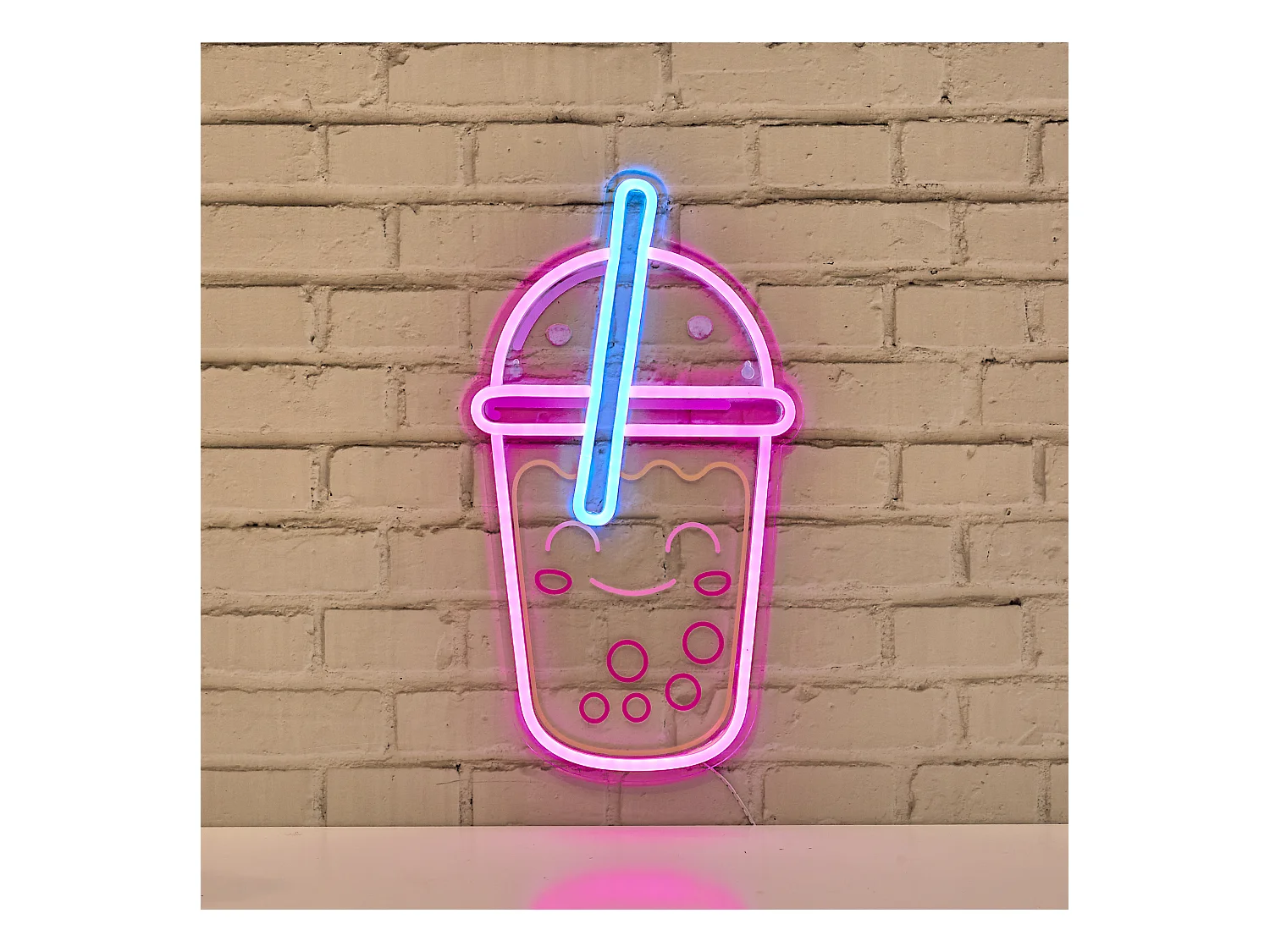 Lampe Kawai Bubble Tea Effet Neon Multicolore