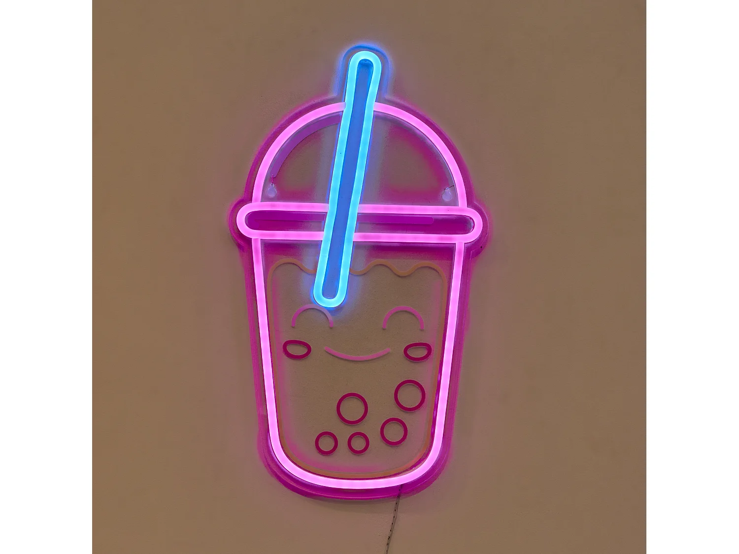 Lampe Kawai Bubble Tea Effet Neon Multicolore