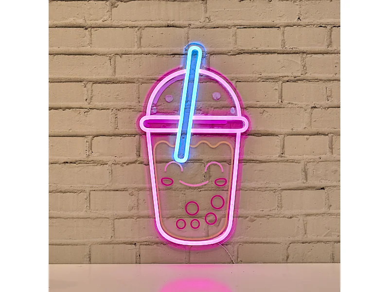 Lampe Kawai Bubble Tea Effet Neon Multicolore