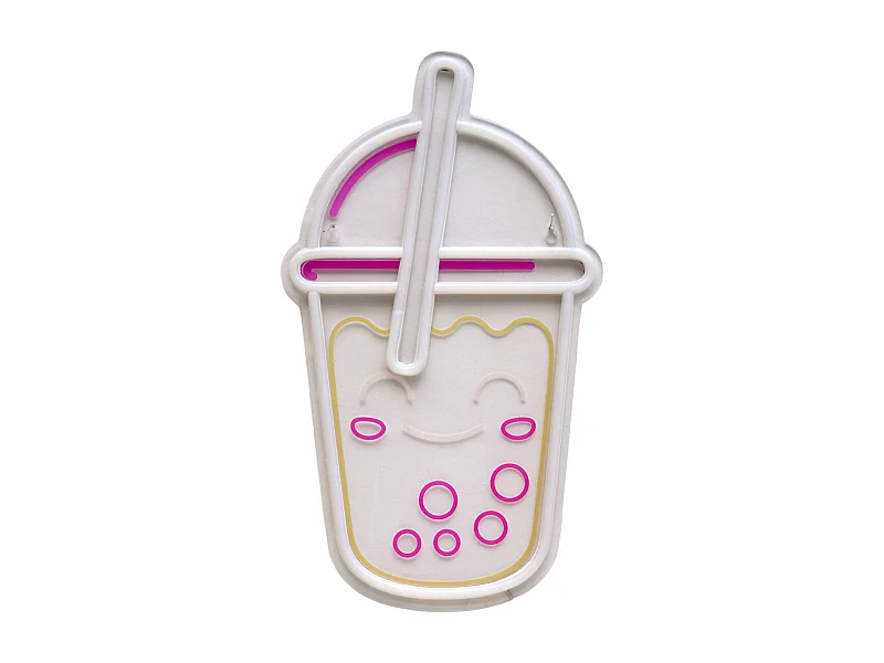 Lampe Kawai Bubble Tea Effet Neon Multicolore