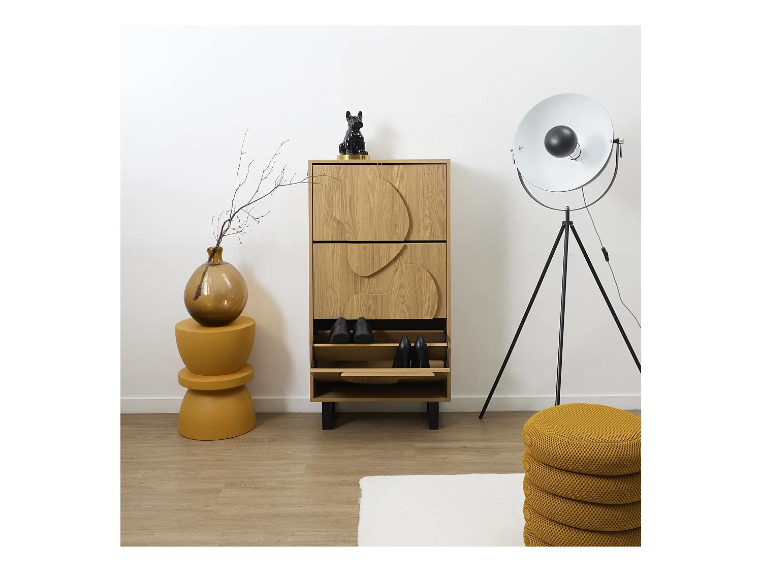Meuble A Chaussure Calypso Marron, Noir