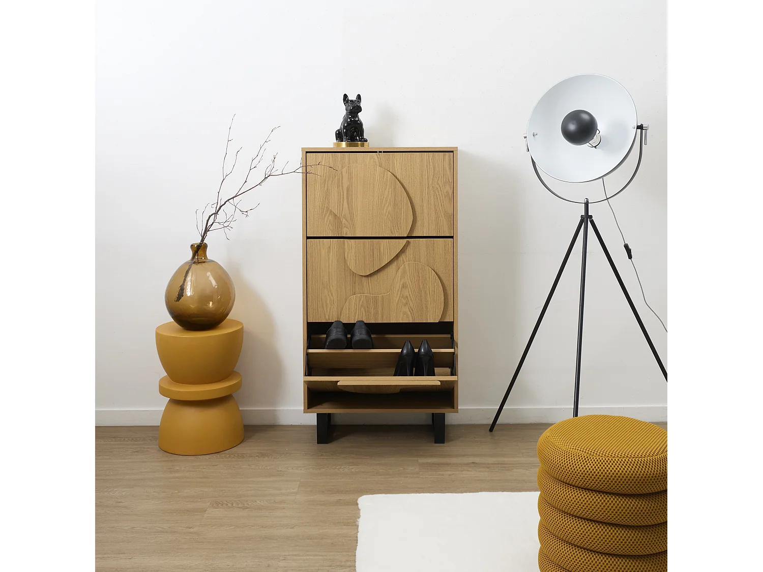 Meuble A Chaussure Calypso Marron, Noir