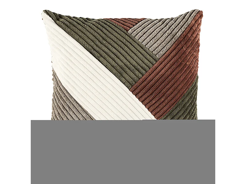 Coussin Patchwork Scott Marron, Blanc, Vert