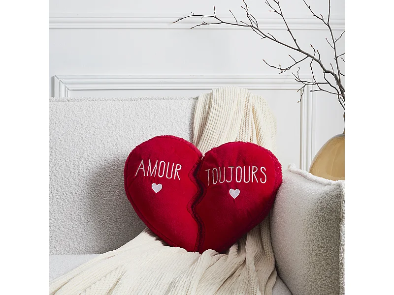 Coussin Coeur Detacahble Rouge