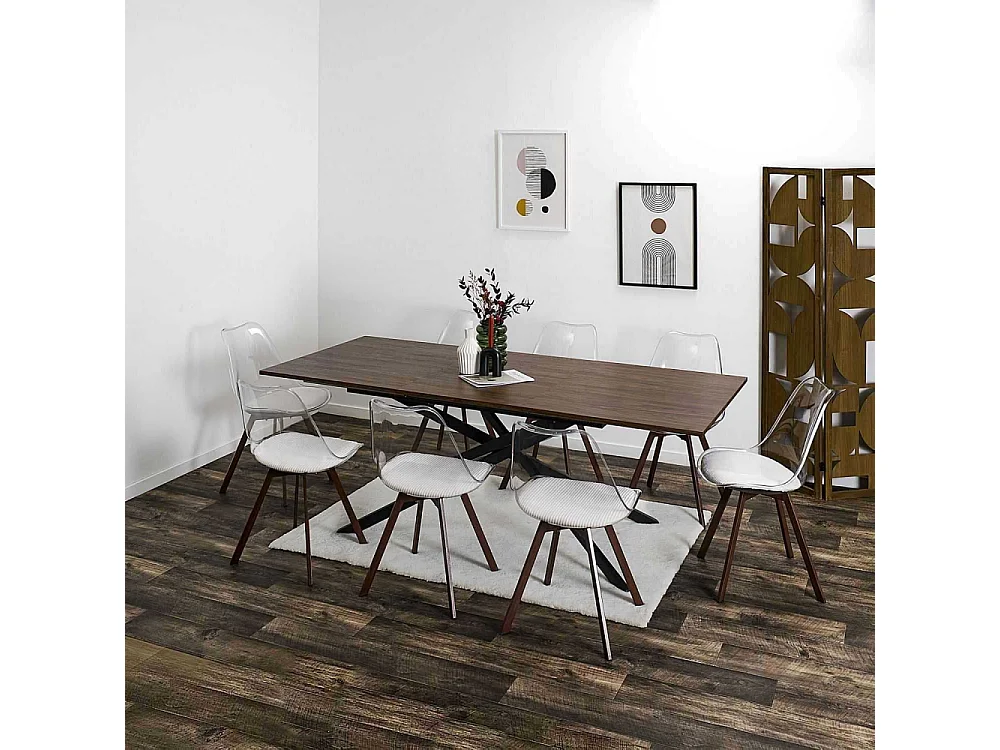 Table Extensible 6 A 8 Personnes Tiffany Marron, Noir