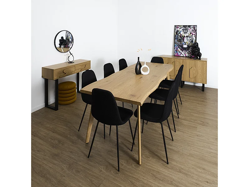 Table Extensible Bois 6 A 8 Personnes Marron