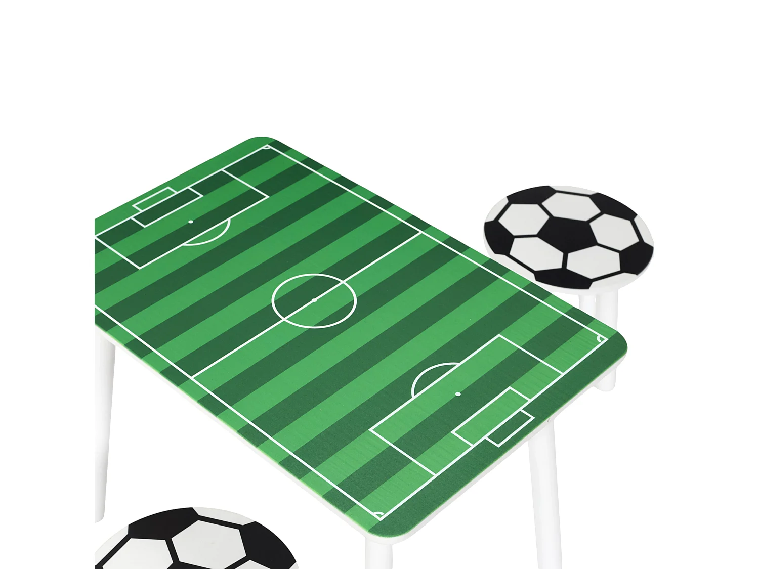 Table Et 2 Tabourets Foot Vert, Noir, Blanc