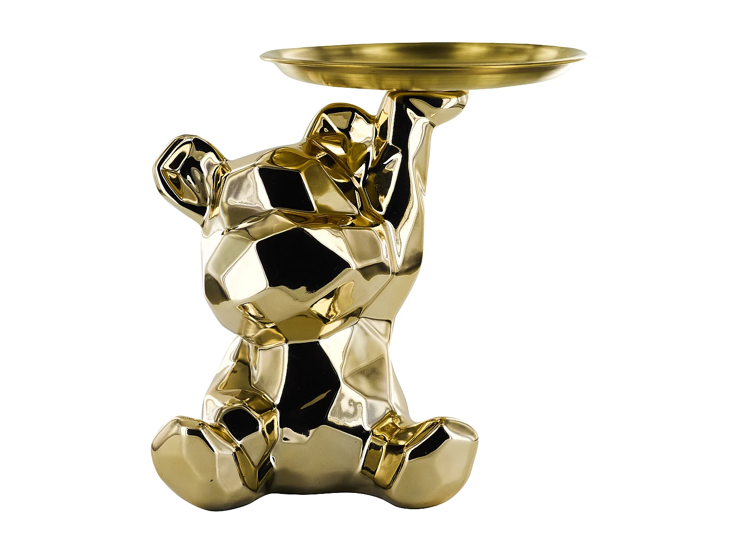 Statue Ourson Vide Poche Dore H12cm Or