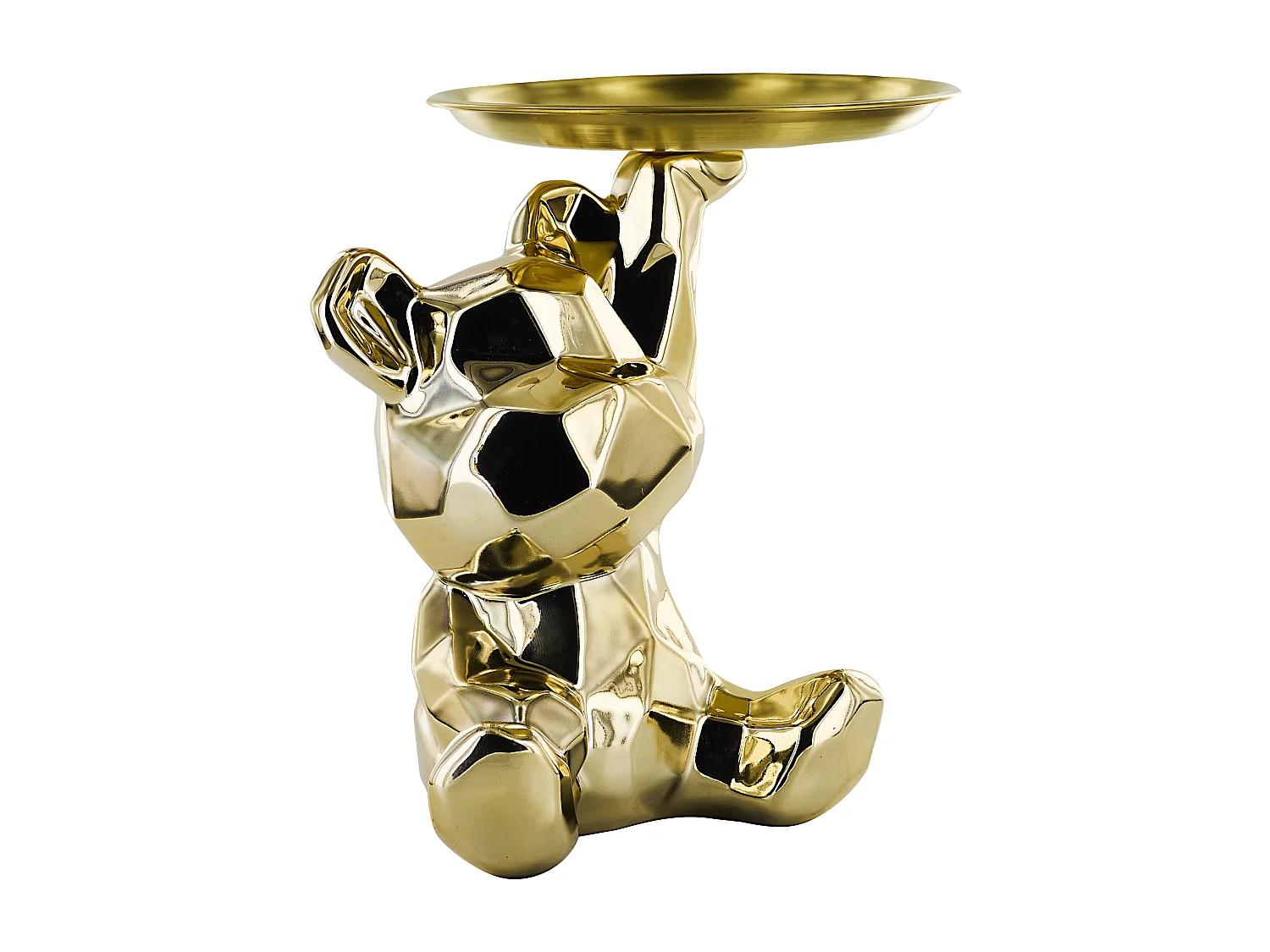 Statue Ourson Vide Poche Dore H12cm Or