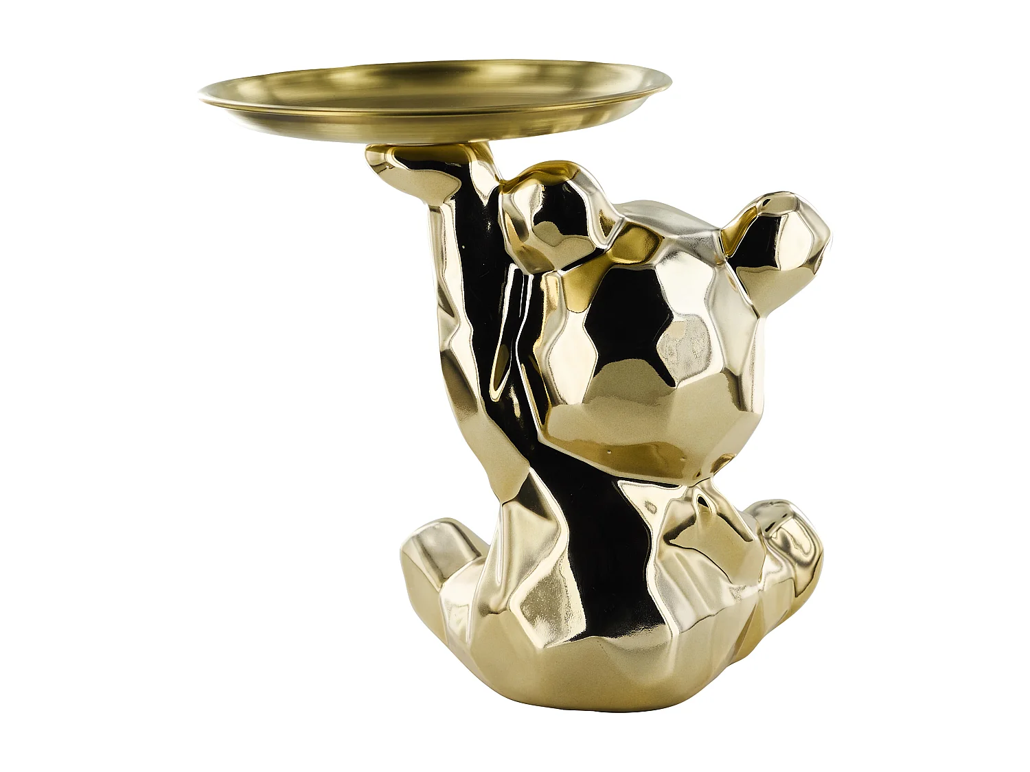 Statue Ourson Vide Poche Dore H12cm Or