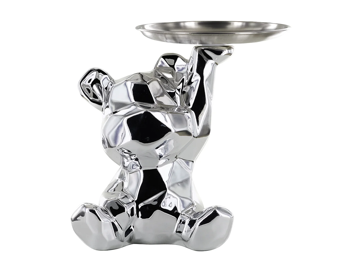Statue Ourson Vide Poche Argent H12cm Argent