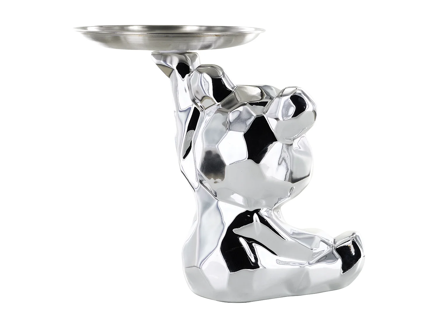 Statue Ourson Vide Poche Argent H12cm Argent
