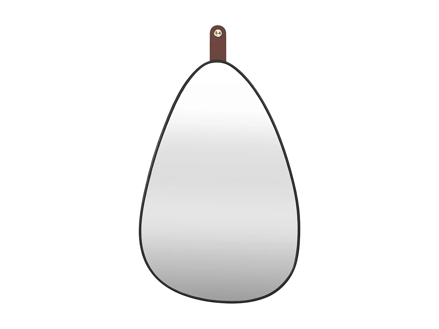 Miroir Ovale Avec Anse Noir