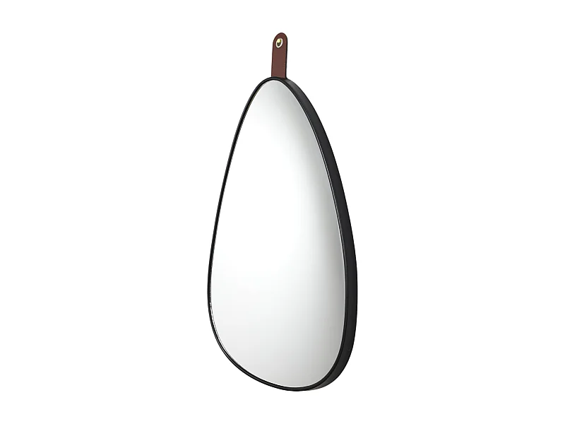 Miroir Ovale Avec Anse Noir