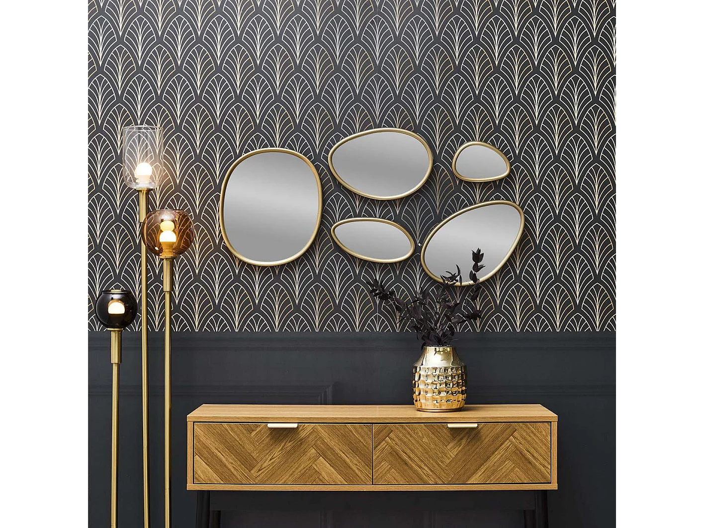 Set de 5 miroirs forme organique