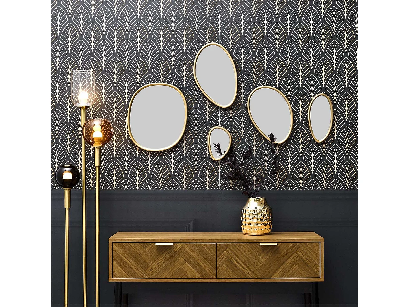 Set de 5 miroirs forme organique