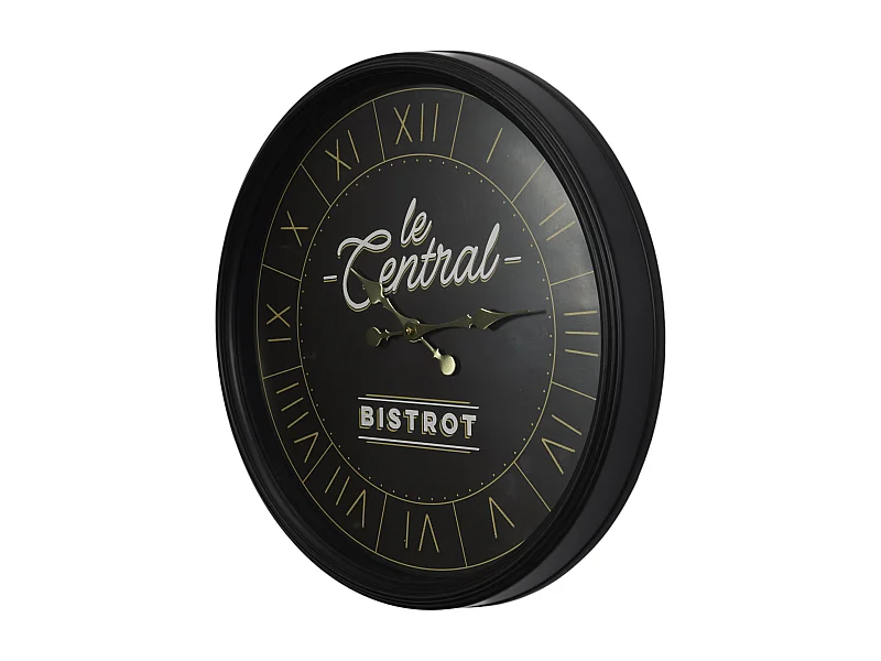 Horloge Bistrot Noir 50cm Noir