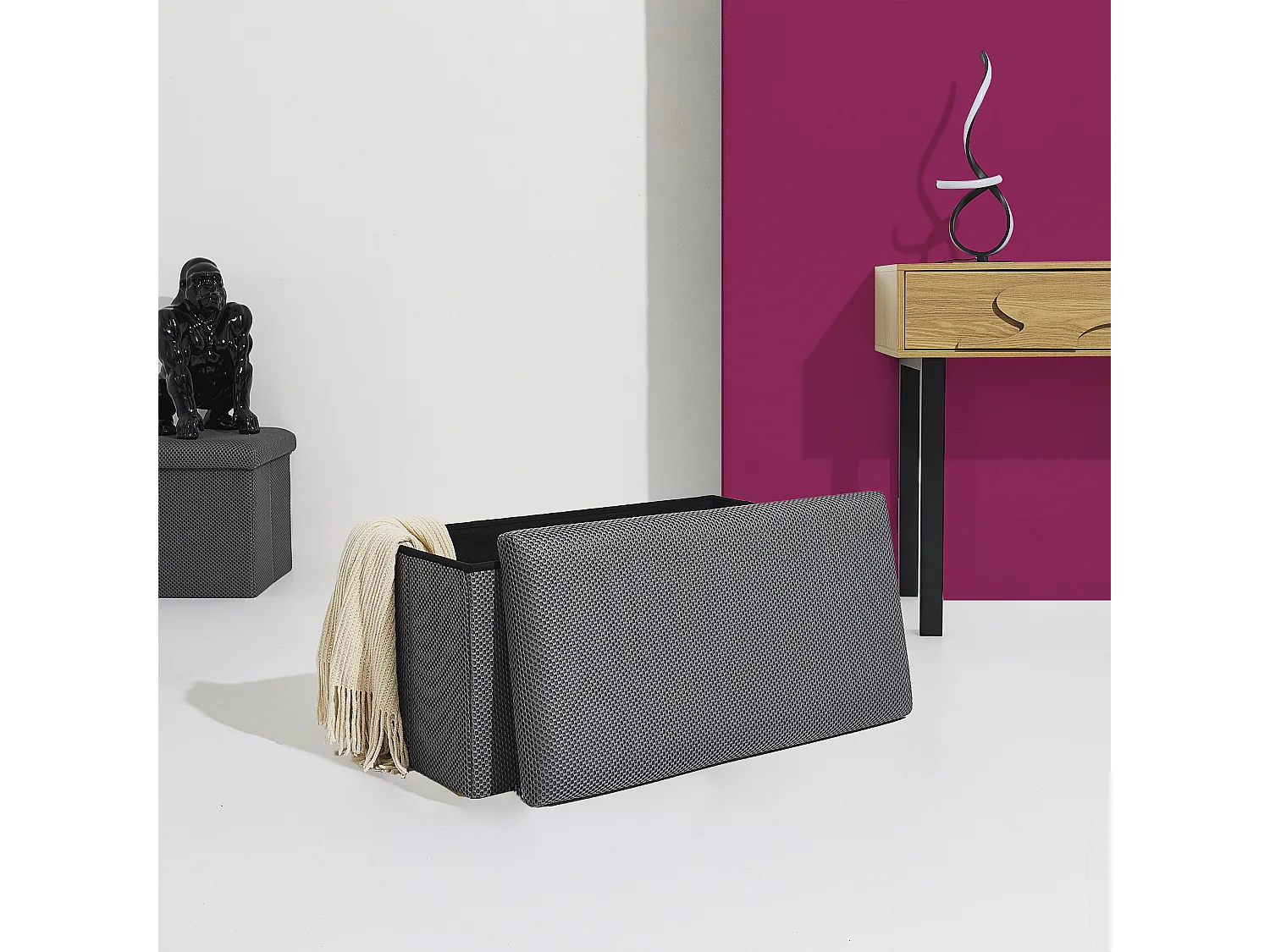 Coffre Banc Pliable Atome Gris Gris