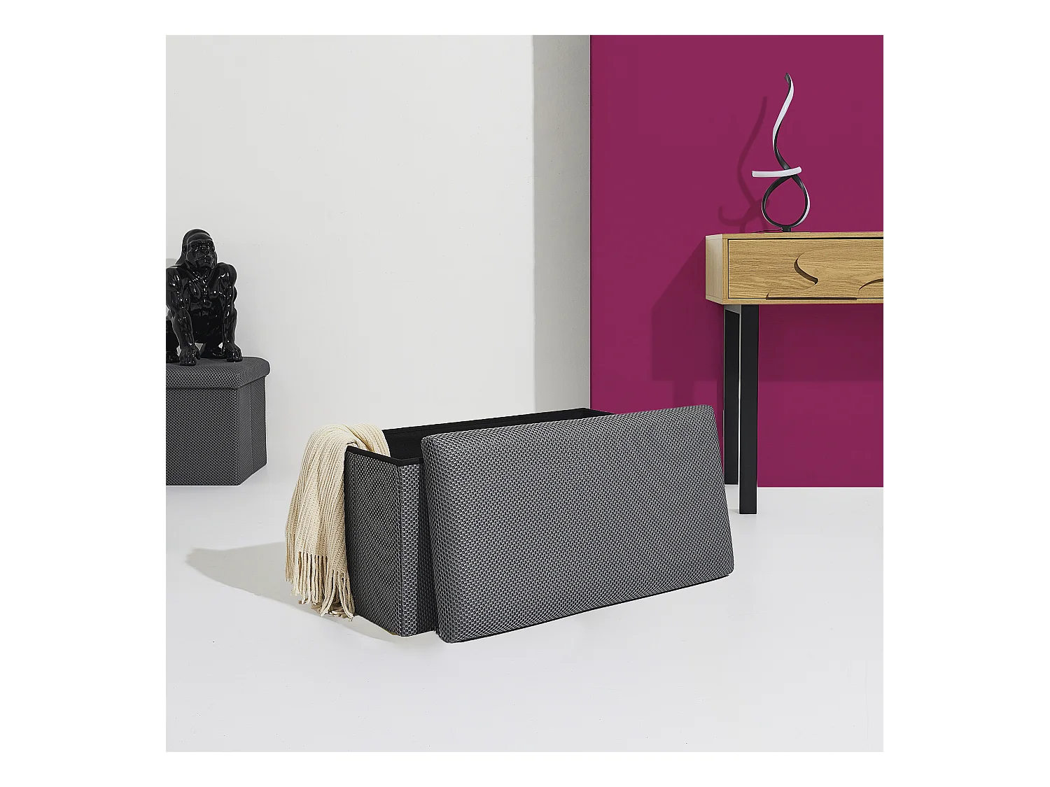 Coffre Banc Pliable Atome Gris Gris