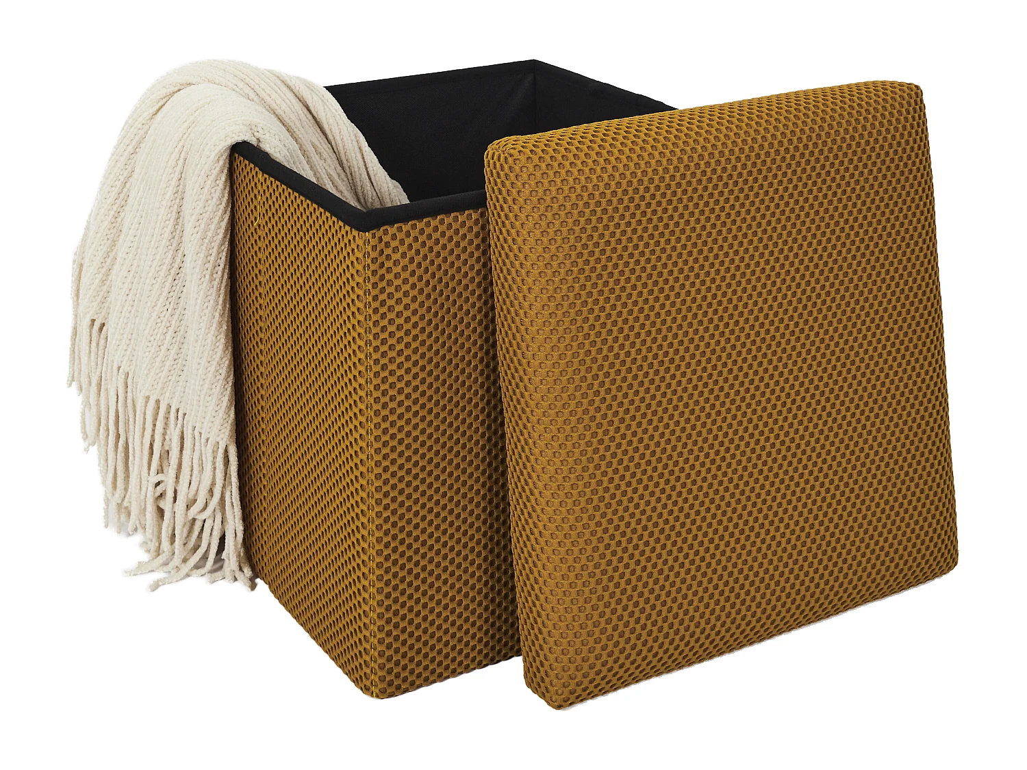 Coffre Pouf Pliable Atome Jaune Jaune