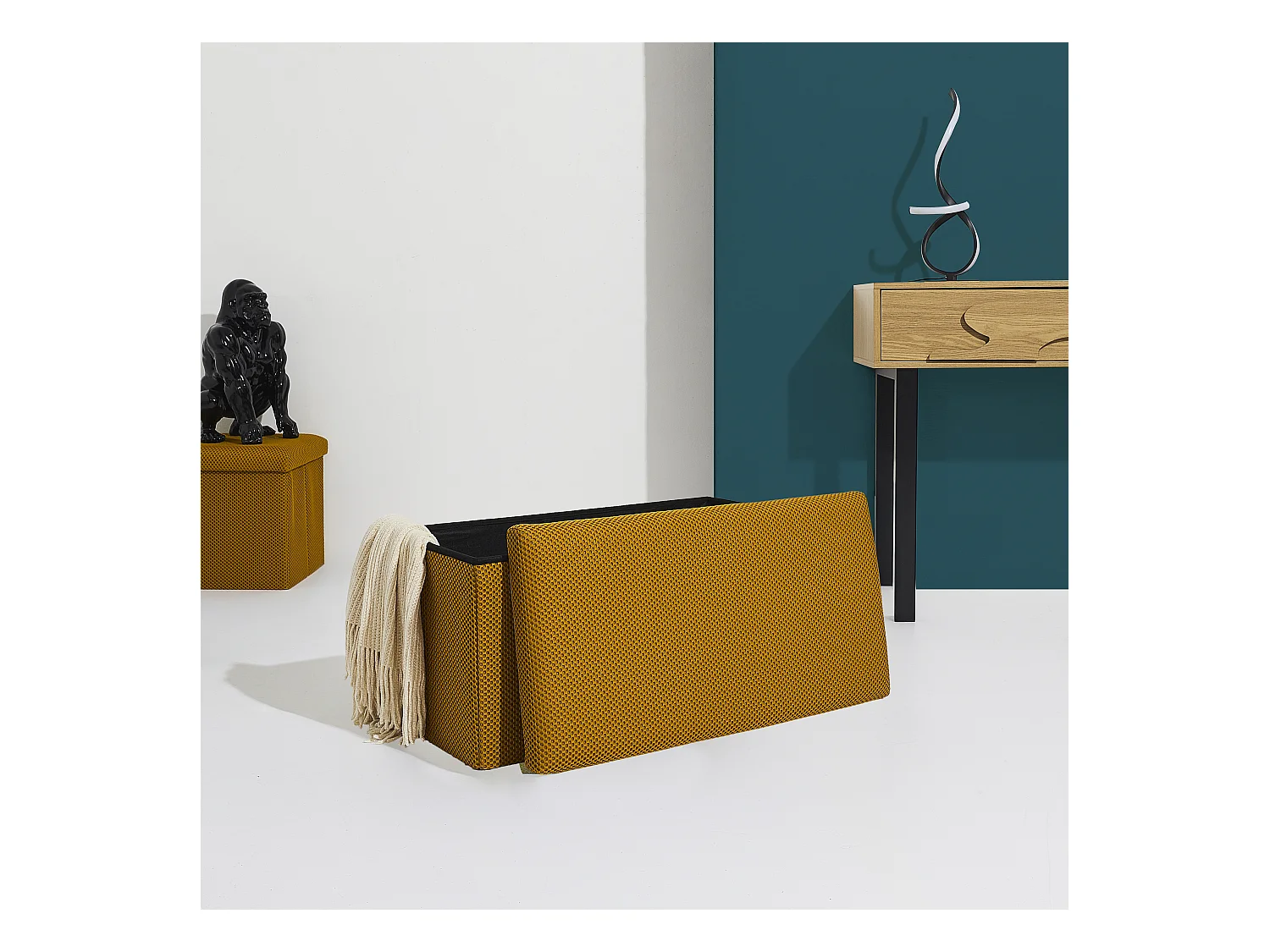 Coffre Banc Pliable Atome Jaune Jaune