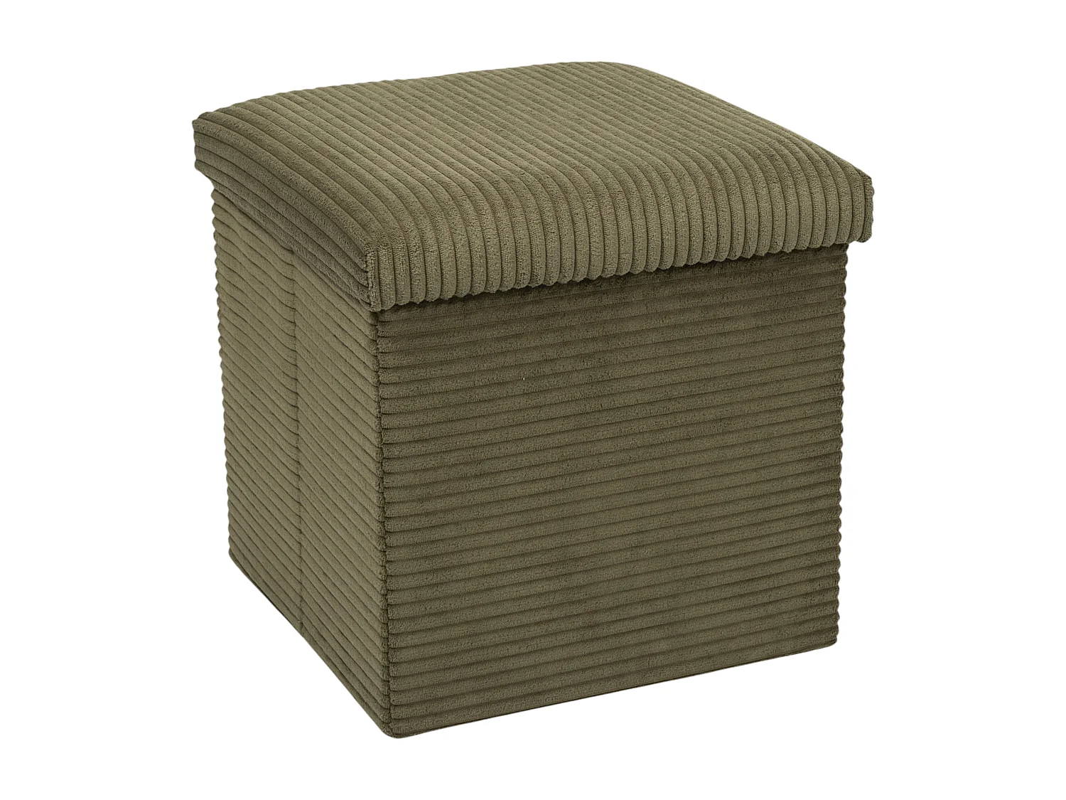 Coffre Pouf Pliable Cotele Scott Vert Vert