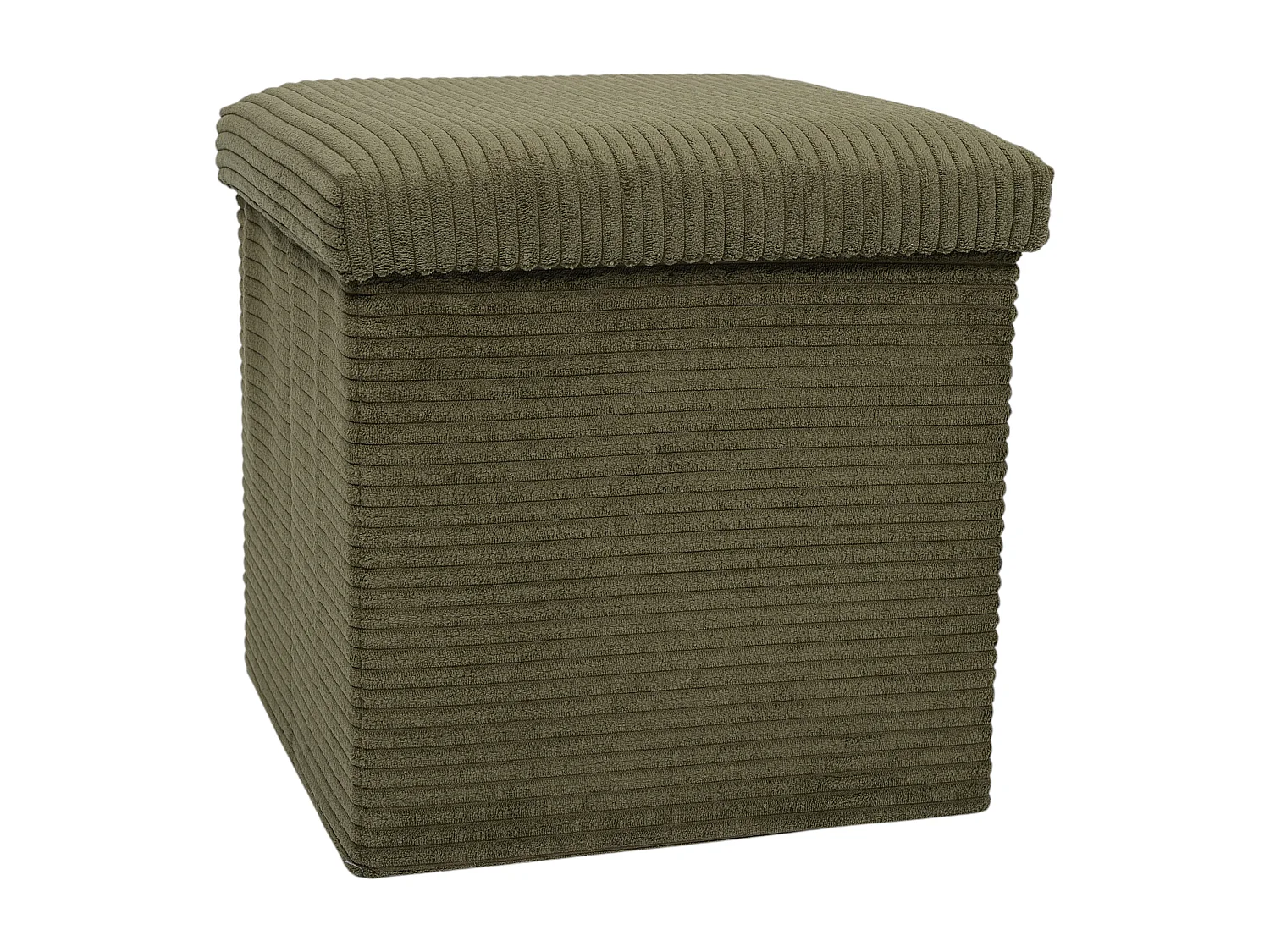 Coffre Pouf Pliable Cotele Scott Vert Vert