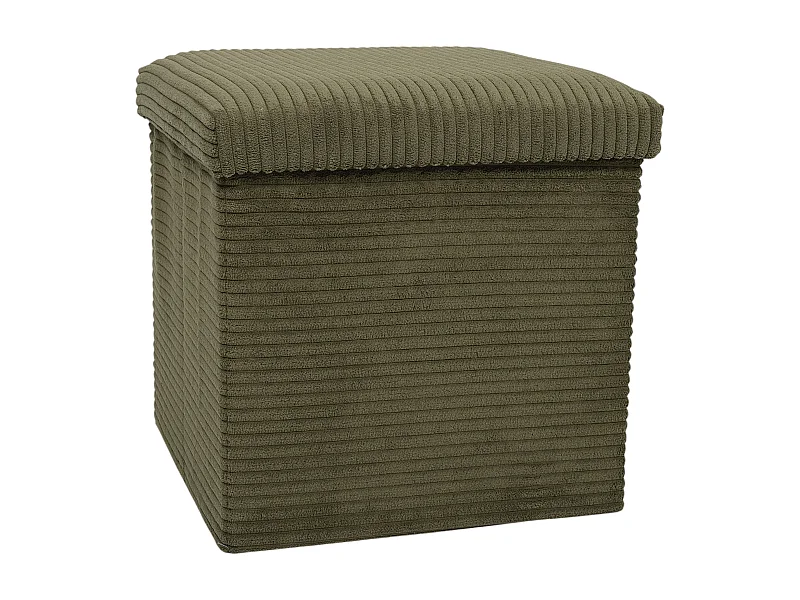 Coffre Pouf Pliable Cotele Scott Vert Vert
