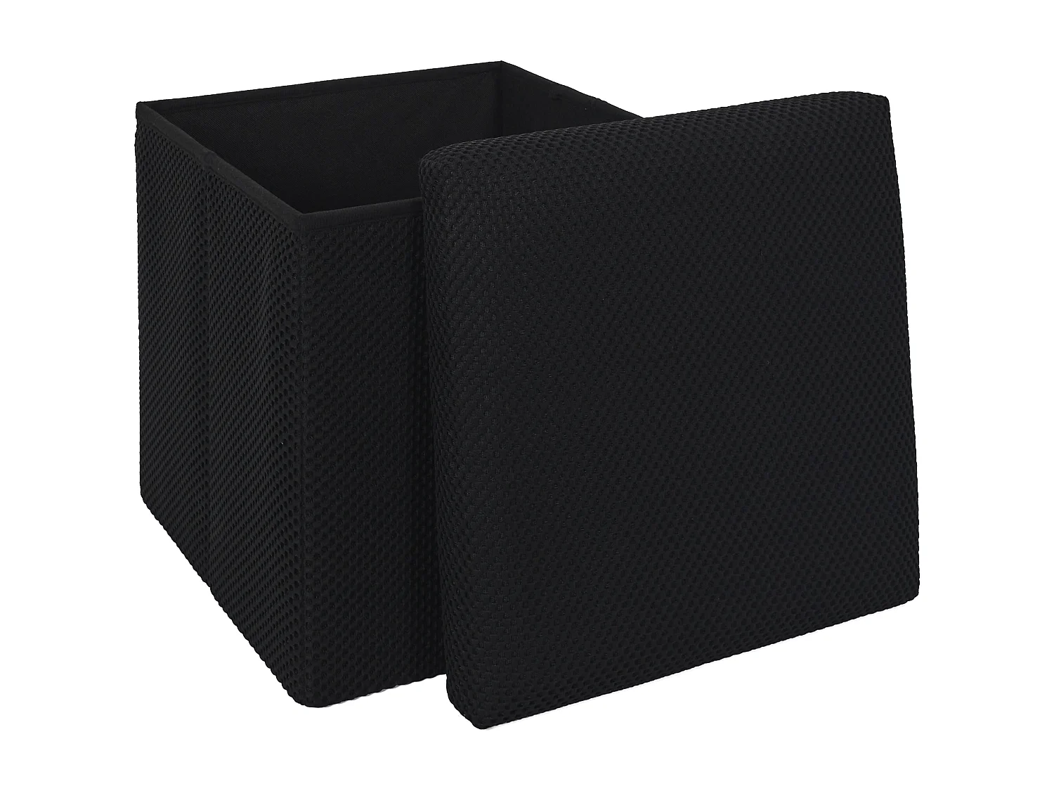 Coffre Pouf Pliable Atome Noir Noir