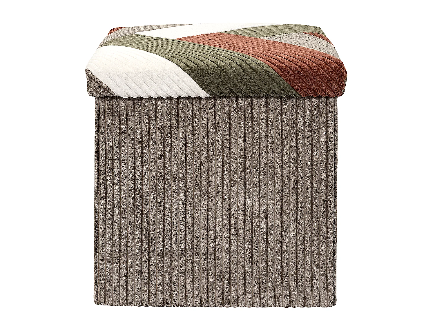 Coffre Pouf - HOME DECO FACTORY - Scott - Pliable - Patchwork - Multicolore
