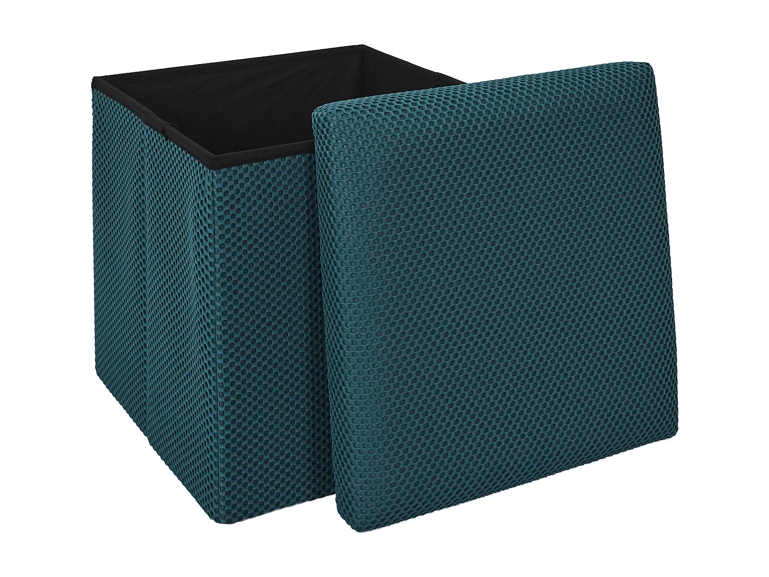 Coffre Pouf Pliable Atome Bleu Bleu
