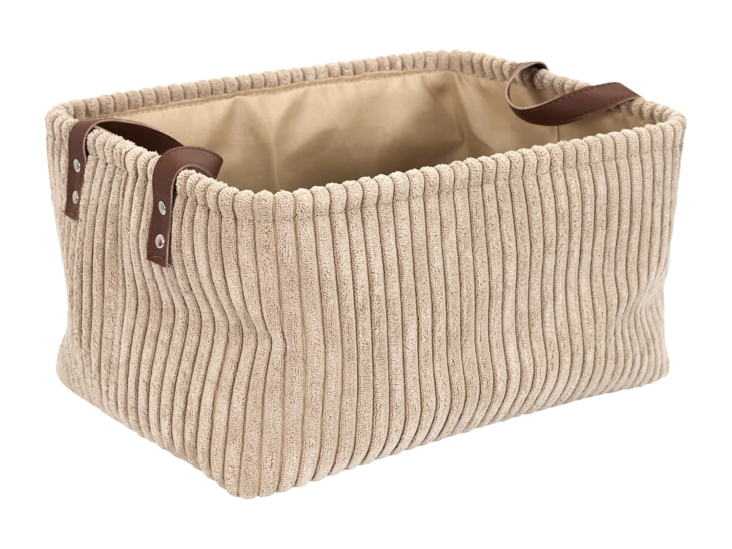 Panier Rangement Taupe Cotele X3 H20cm Gris, Marron